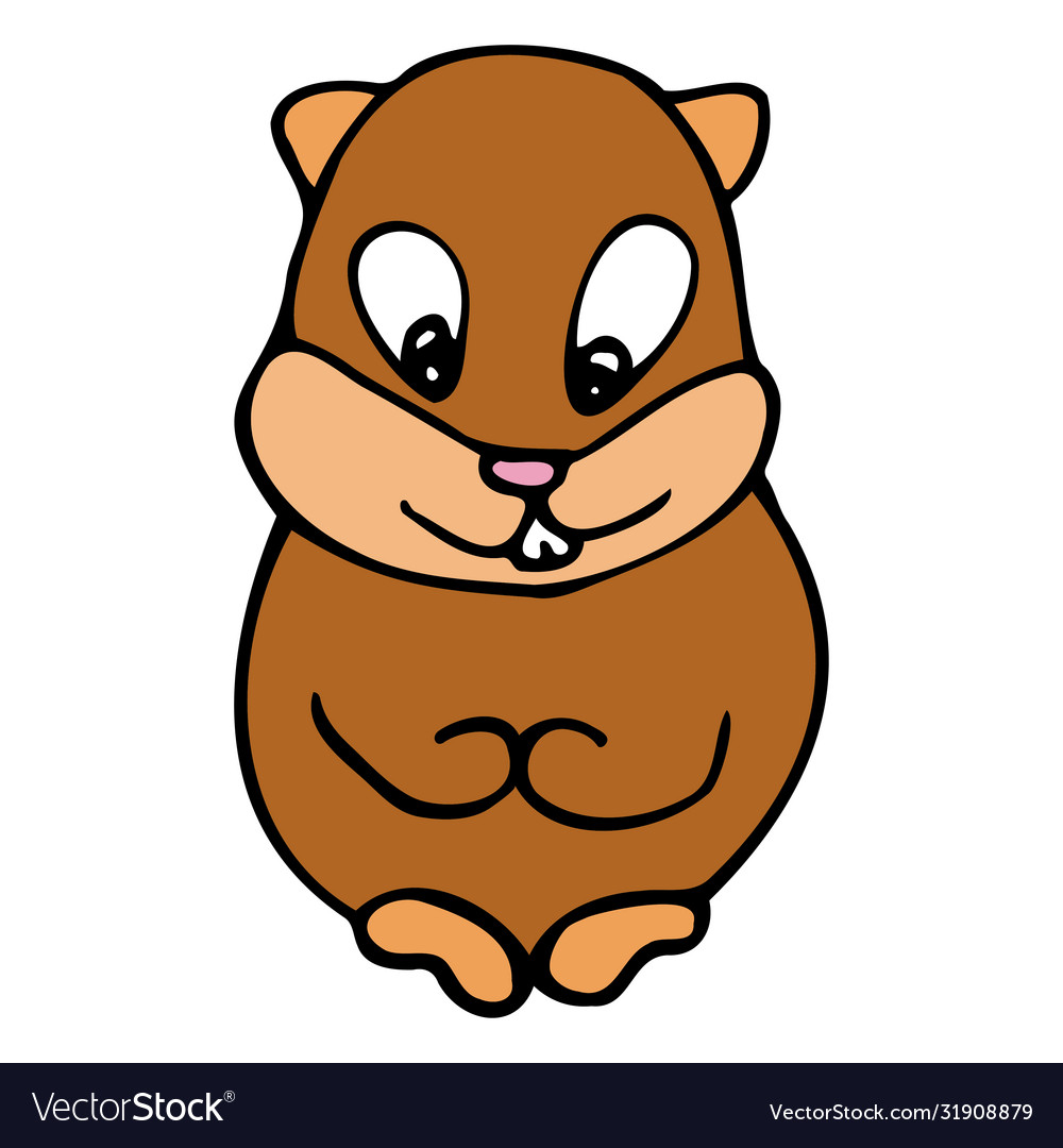 Hand drawn colorful gopher cartoon color