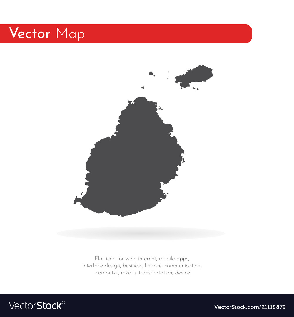 Map mauritius isolated black Royalty Free Vector Image