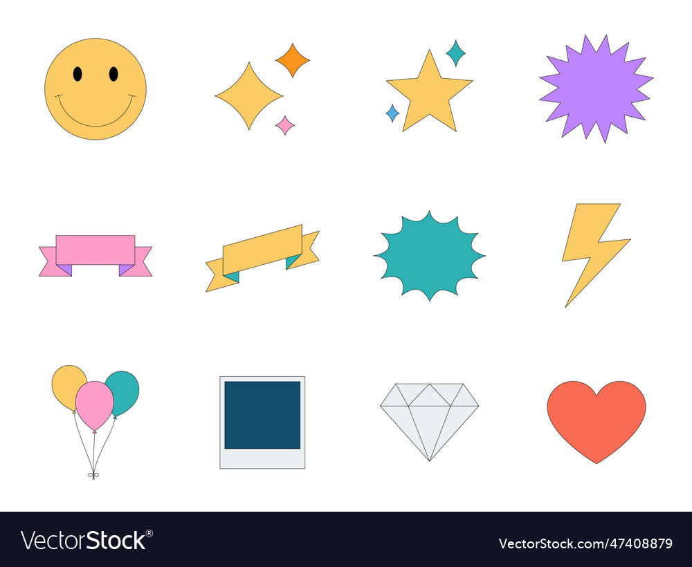 Miscellaneous elements thin line icon set