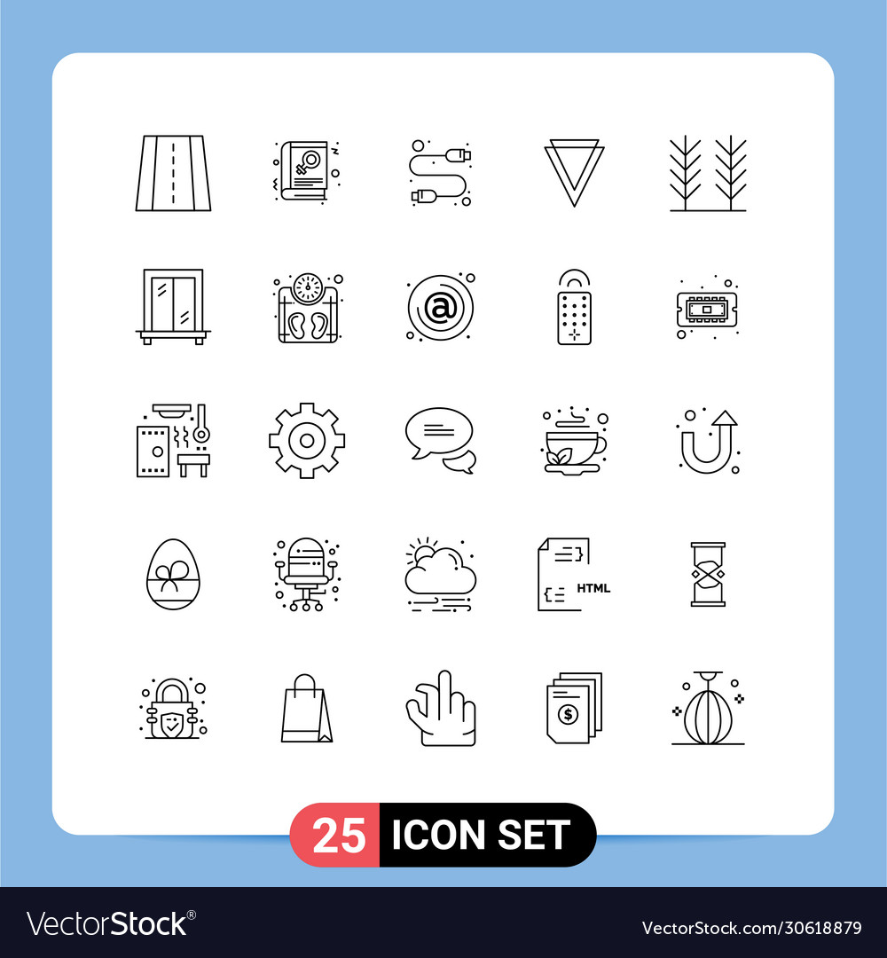 Modern set 25 lines pictograph wheat cereal