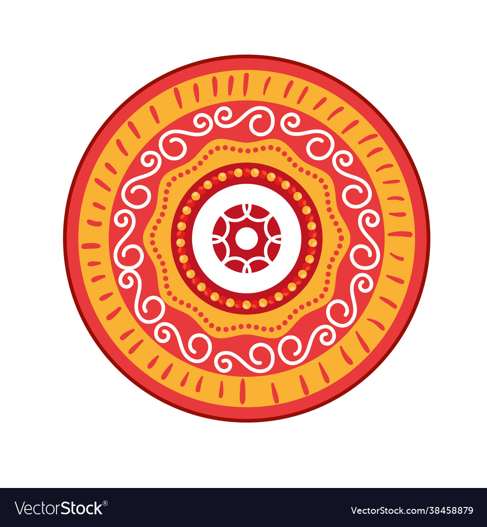 Orange mandala icon