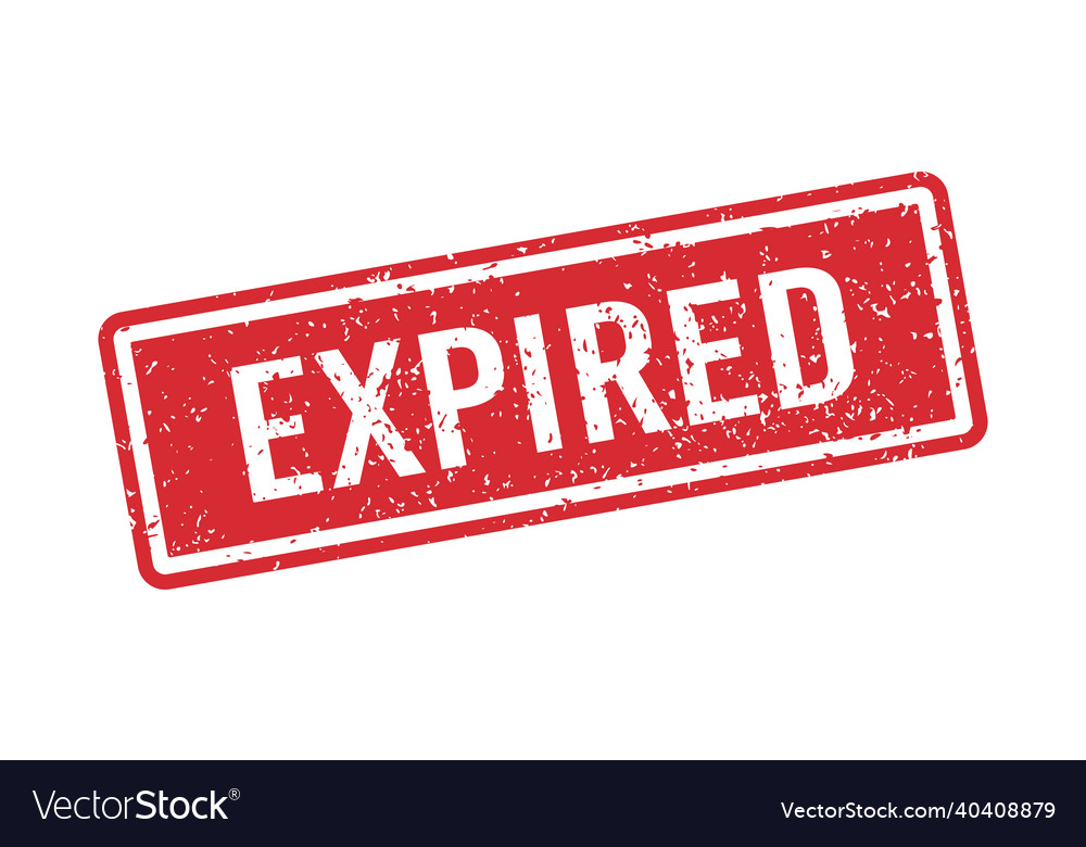 Red grunge expired rubber stamp expiration date Vector Image