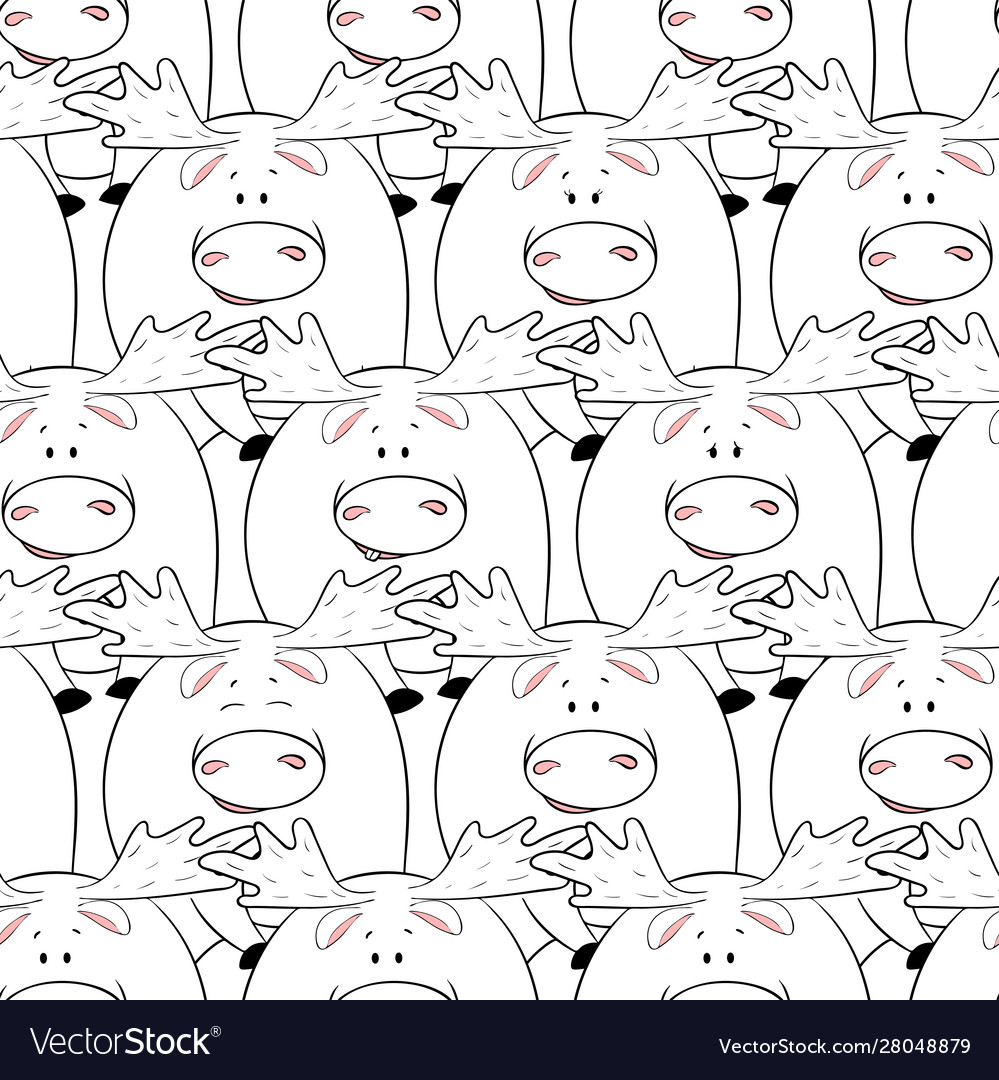 Seamless pattern with hand-drawn funny cute fat