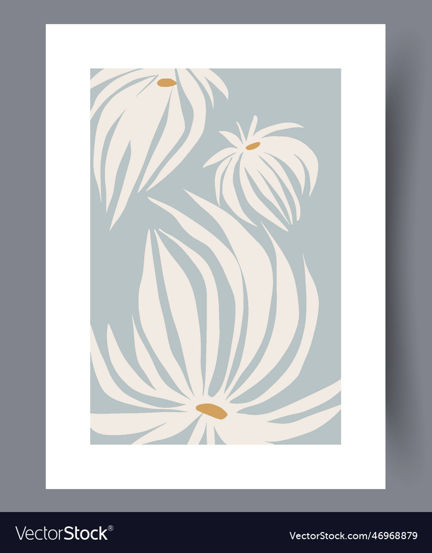 Still life flowers floral tracery wall art print Vector Image