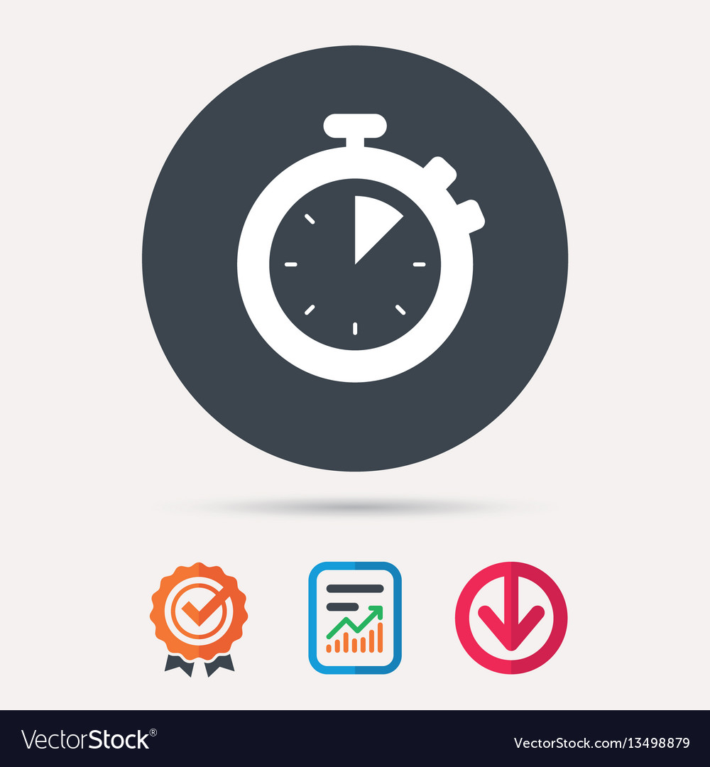 Stopwatch icon timer or clock device sign