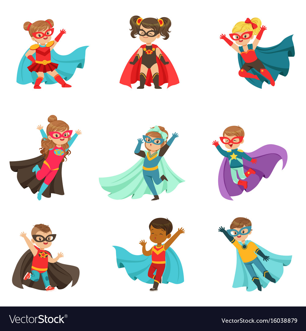 Superhero Kids Set - Colorful Cartoon