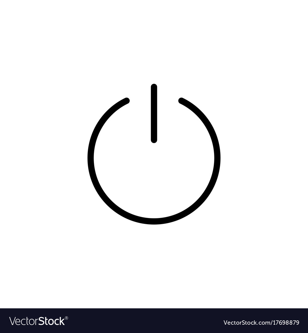 Thin line power switch icon