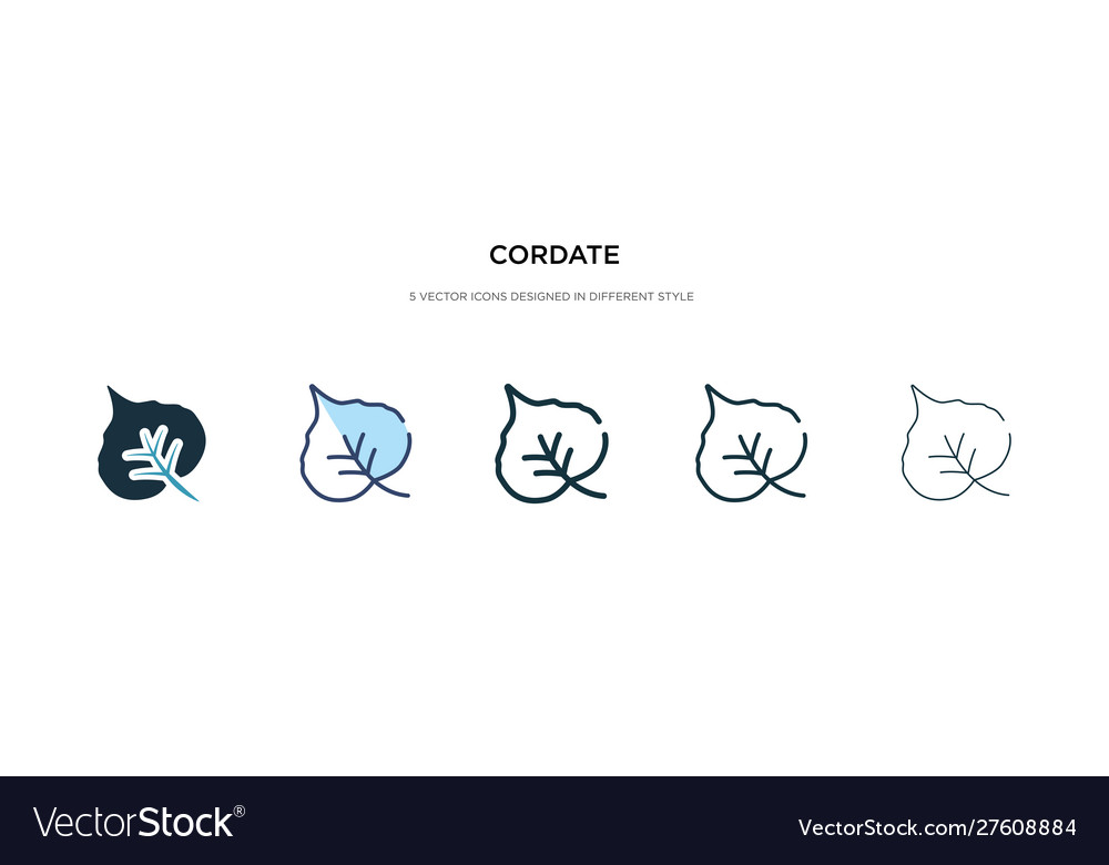 Cordate icon in different style two colored