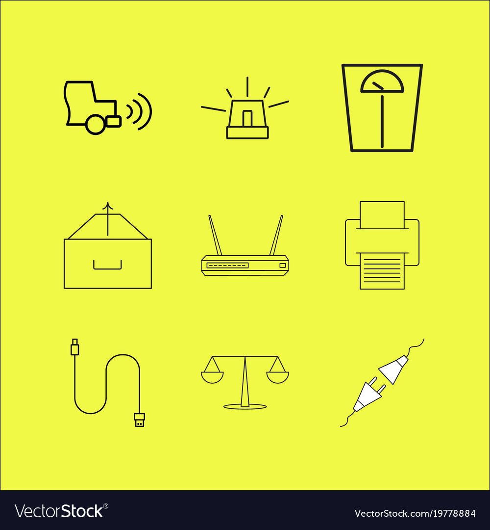 Devices linear icon set simple outline icons