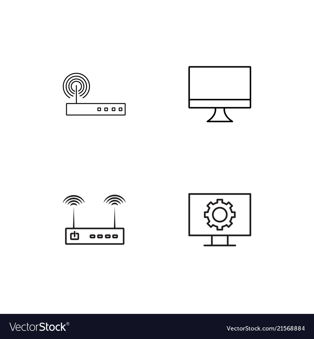 Electrical devices linear icons set simple
