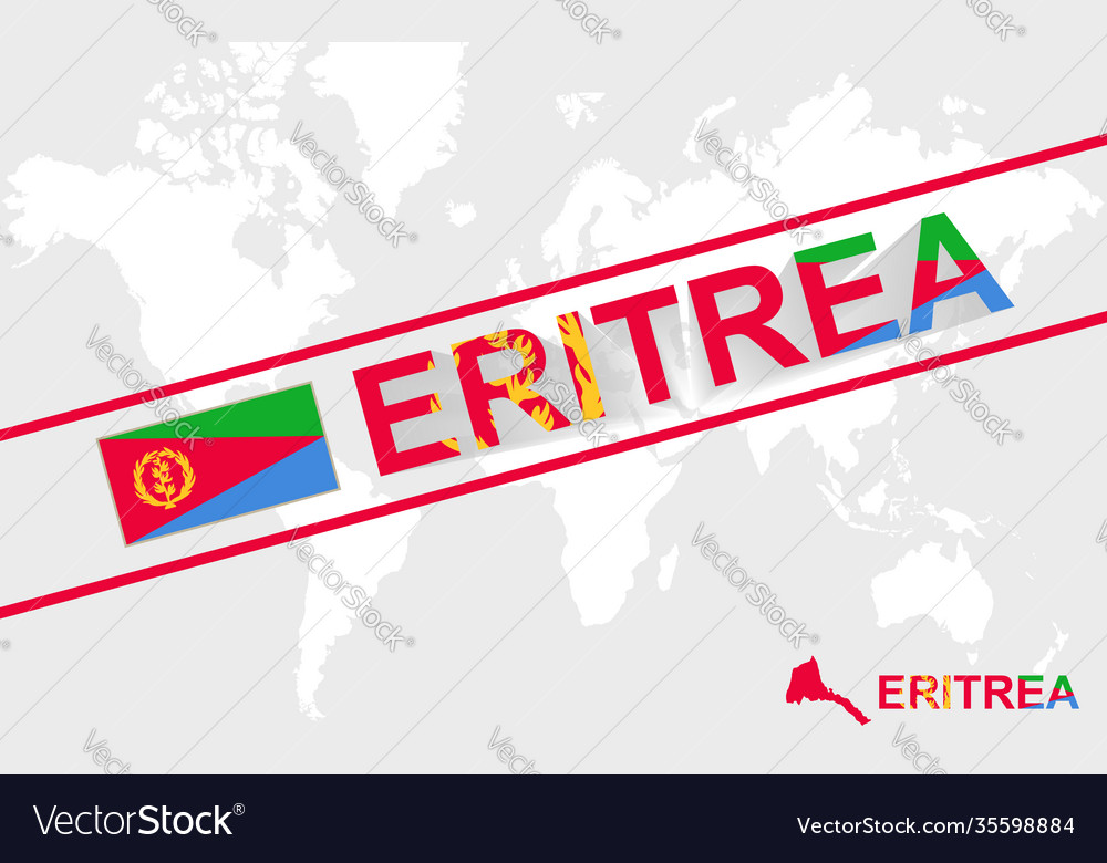 Eritrea map flag and text