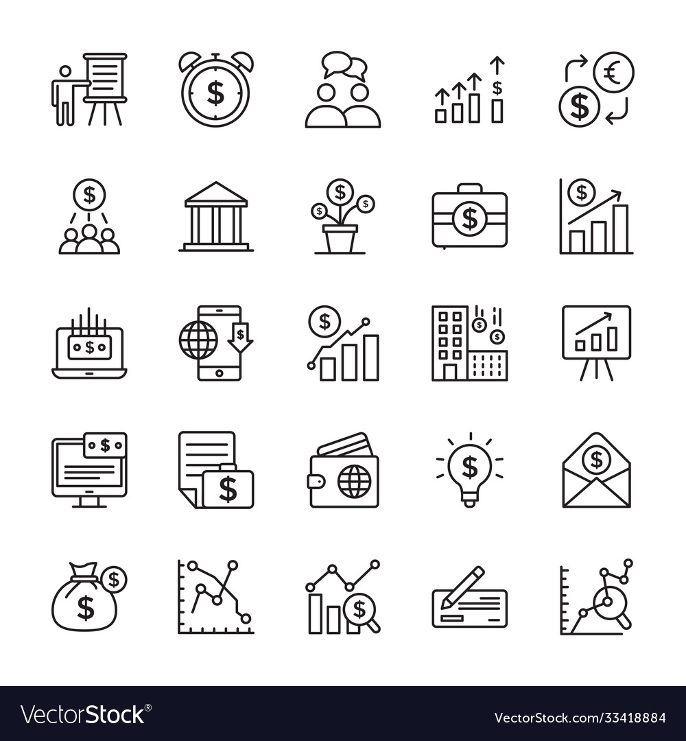 Financial line icons