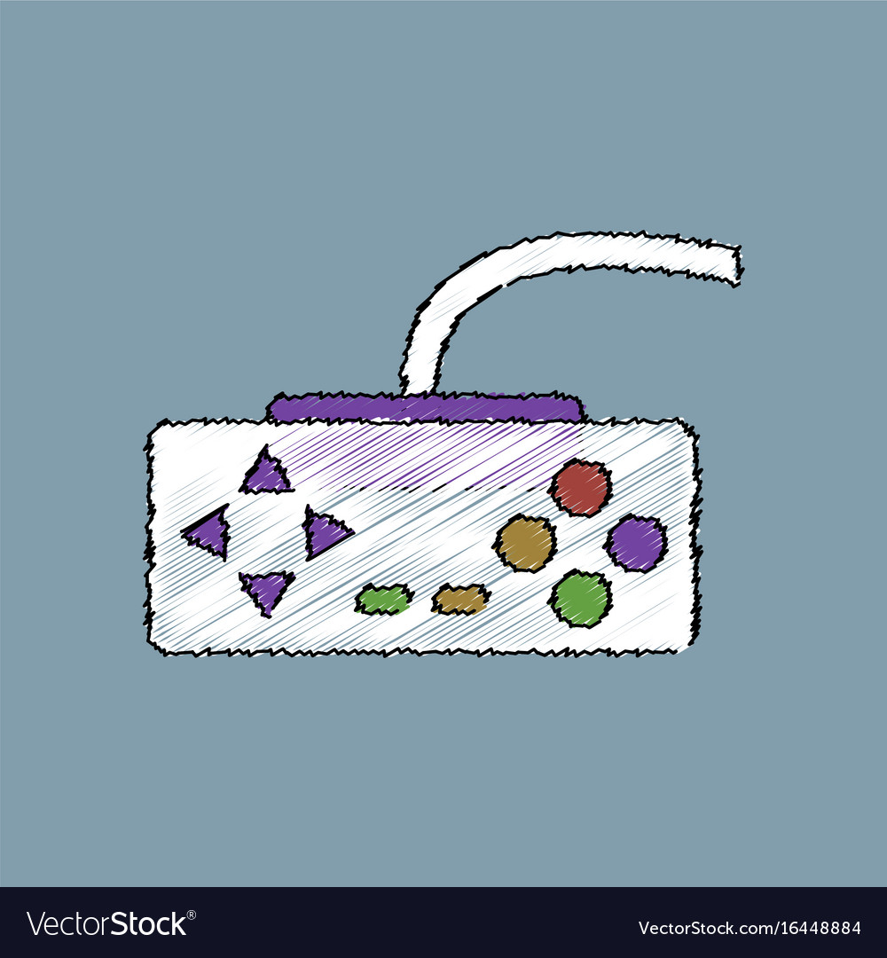 Flat shading style icon playing joystick