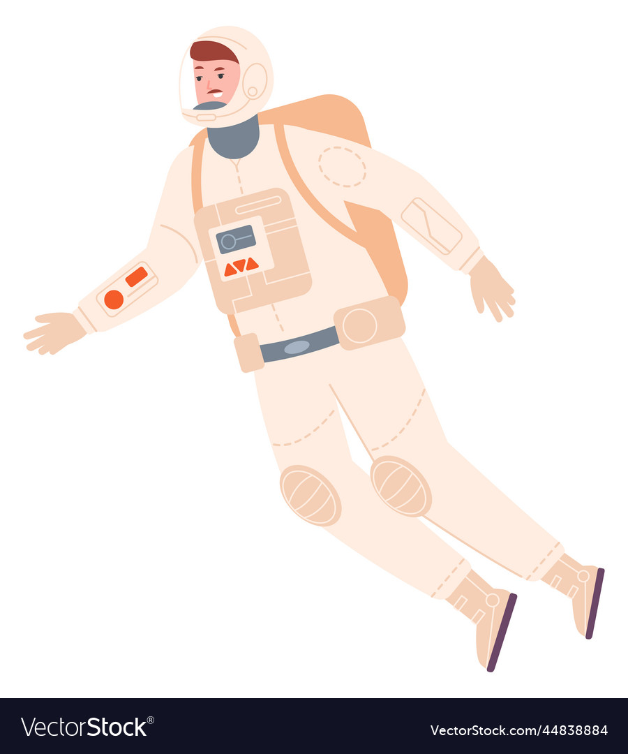 Floating spaceman astronaut in outer space vector image Floating spaceman astronaut in outer space