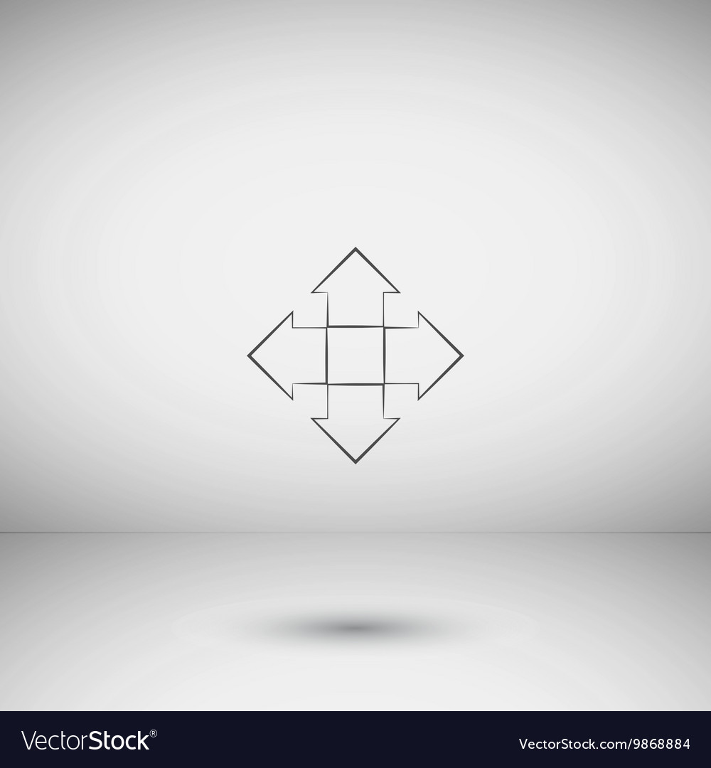 Four arrows solid body flat icon