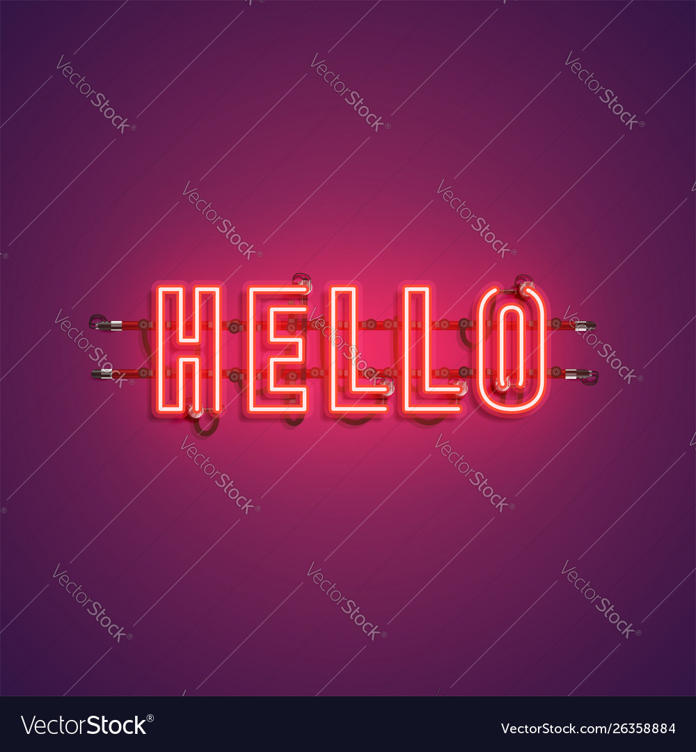 High-detailed realistic neon word vector image High-detailed realistic neon word