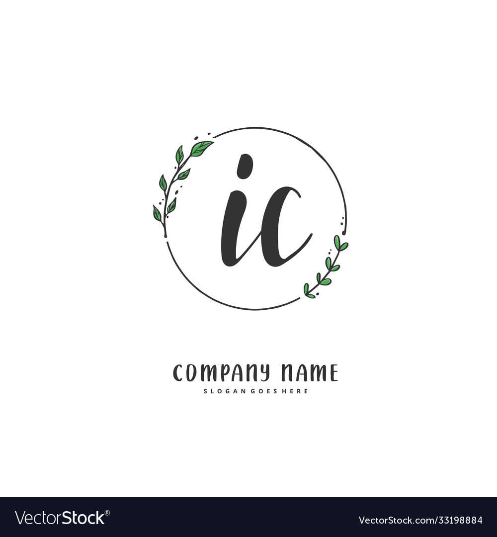 I c ic initial handwriting and signature logo