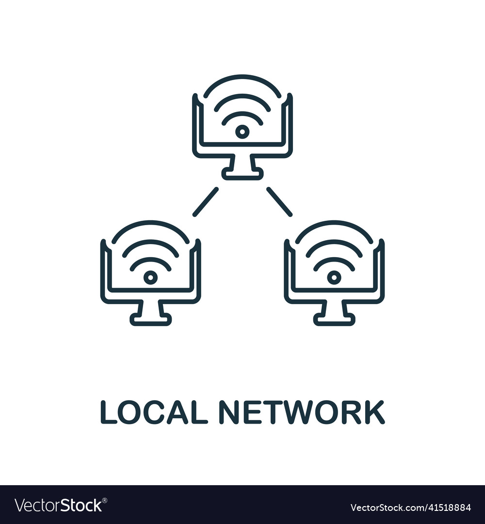 Local network icon line element from technology vector image Local network icon line element from technology