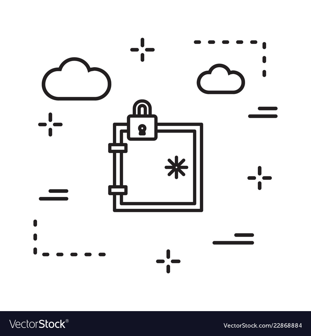 Locker icon in creative design with elements
