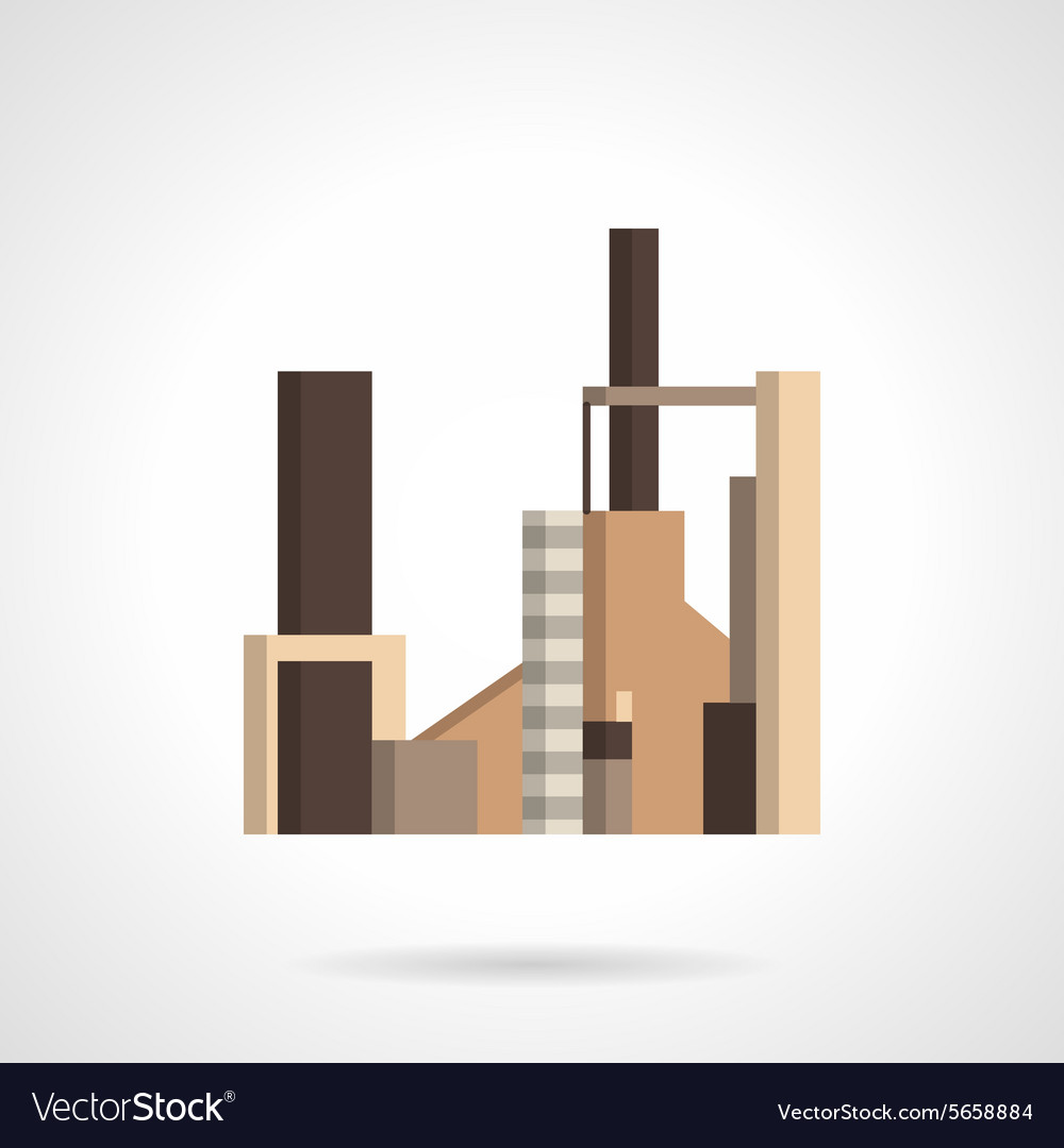 Radio Engineering Plant Flat Icon Royalty Free Vector Image