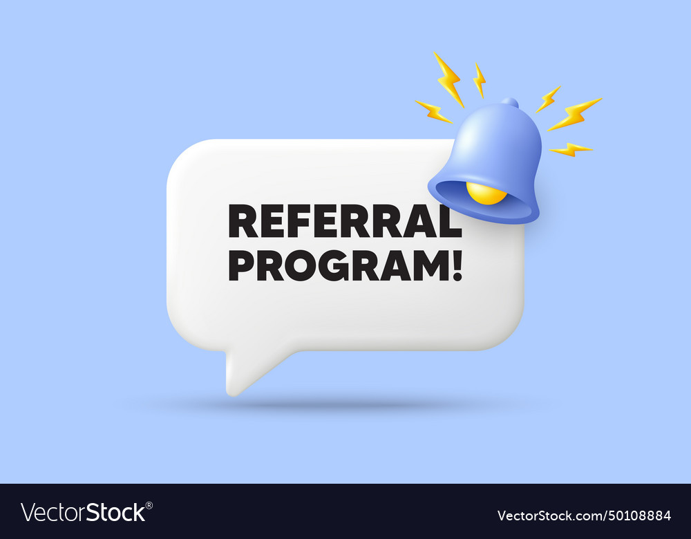 Referral program symbol refer a friend sign 3d