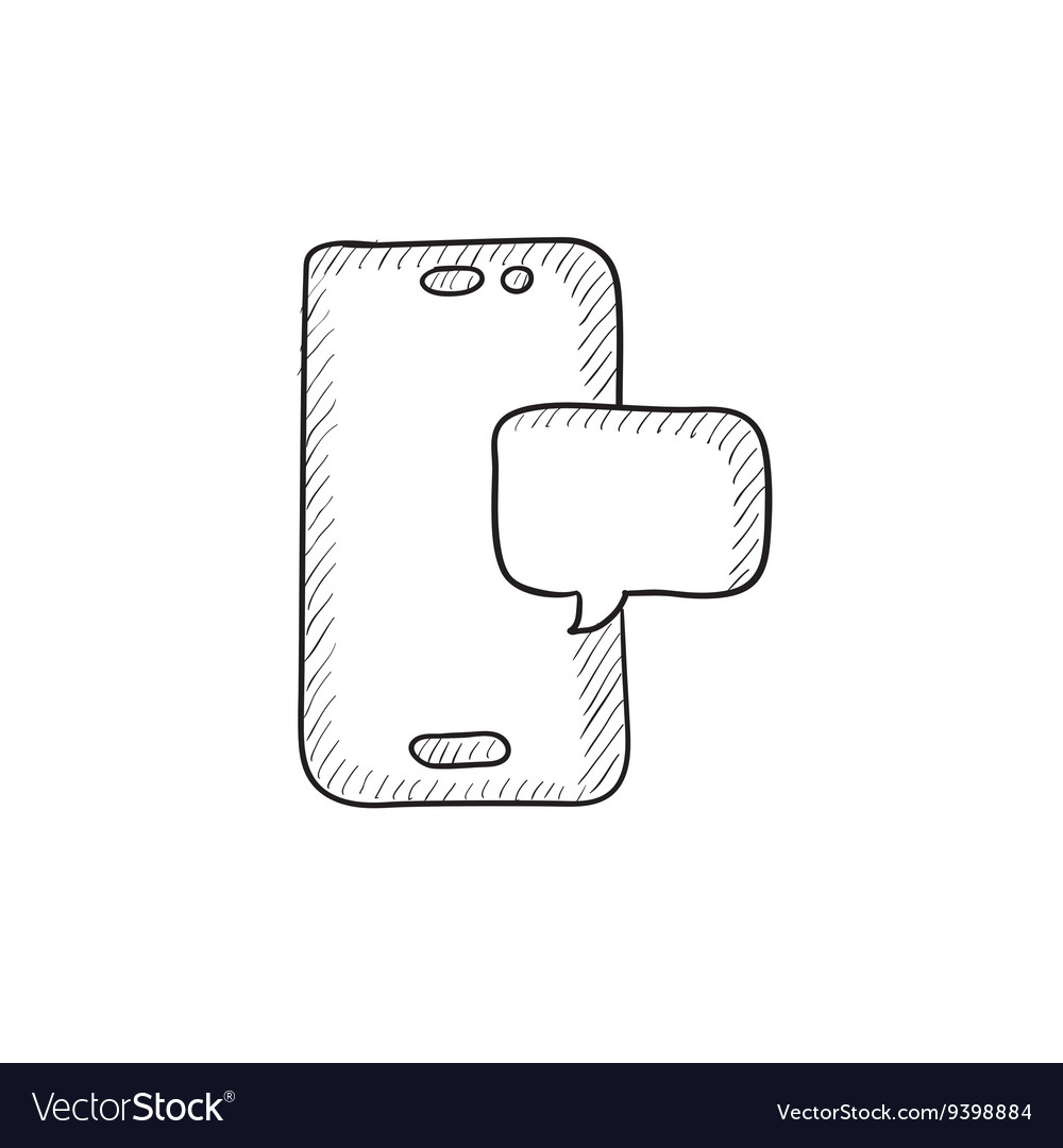 Touch screen phone with message sketch icon