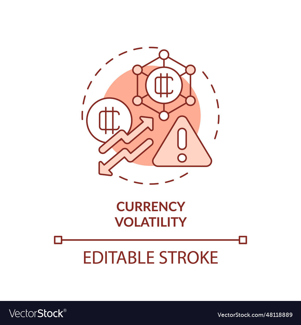 2d currency volatility red line icon concept Vector Image 2d currency volatility red line icon concept