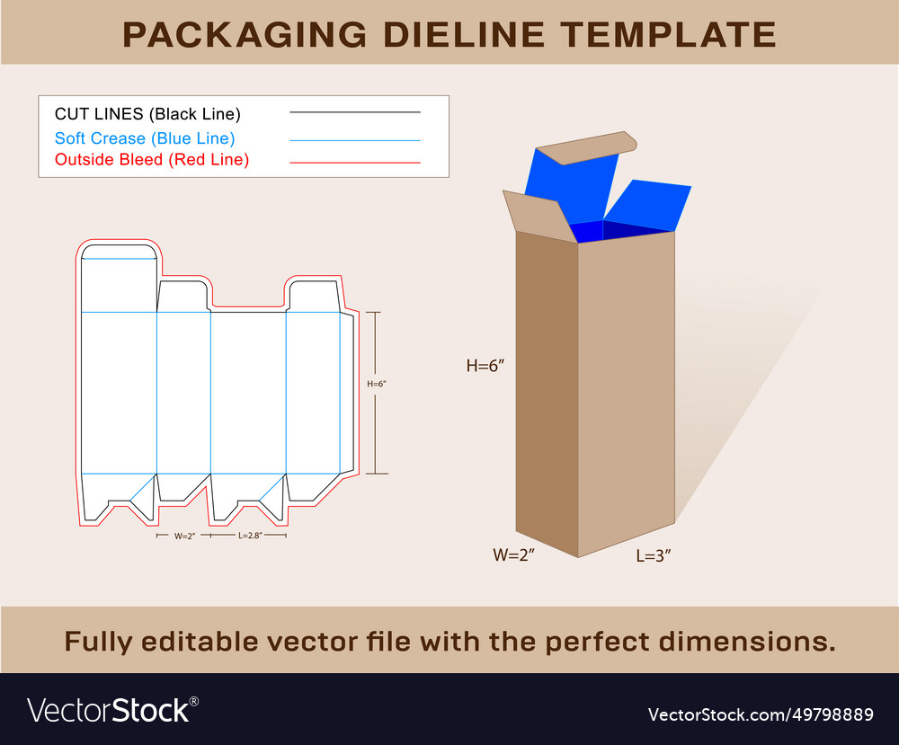 Auto lock box dieline template file