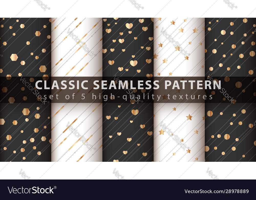Classic seamless pattern - set five items vector image Classic seamless pattern - set five items