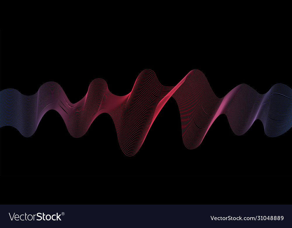 Colored linear waves on black background dynamic