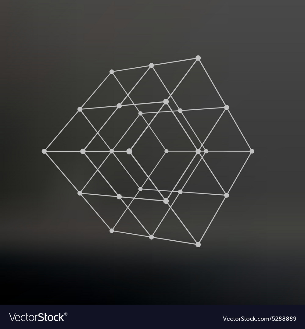 Cube of lines and dots