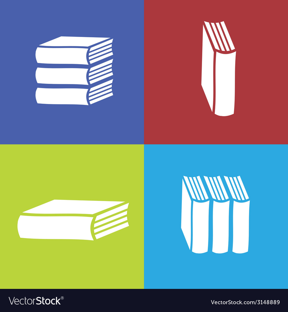Flat Book Icon Set