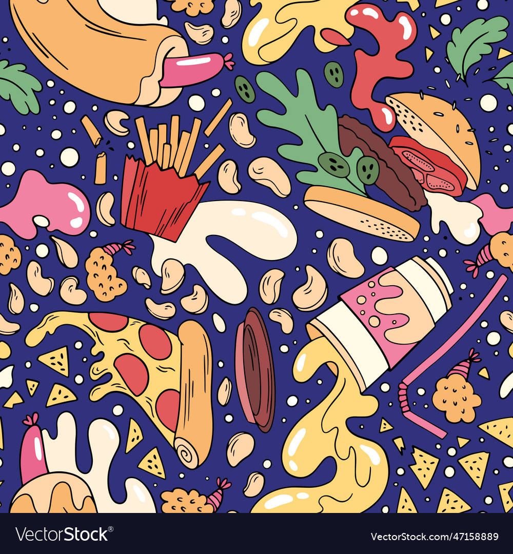 Flying Fast Food - Space Pattern