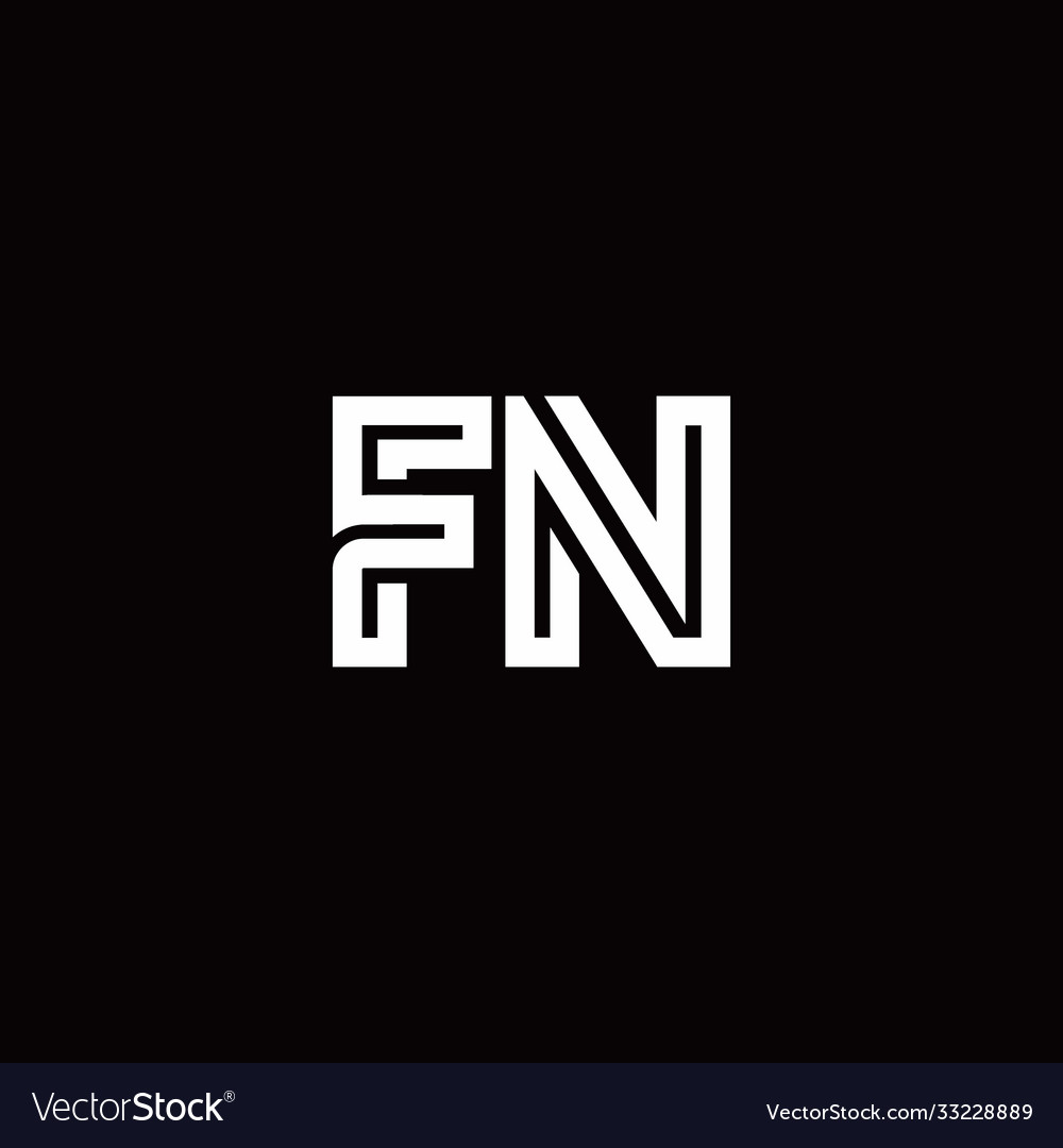 Fn monogram logo with abstract line