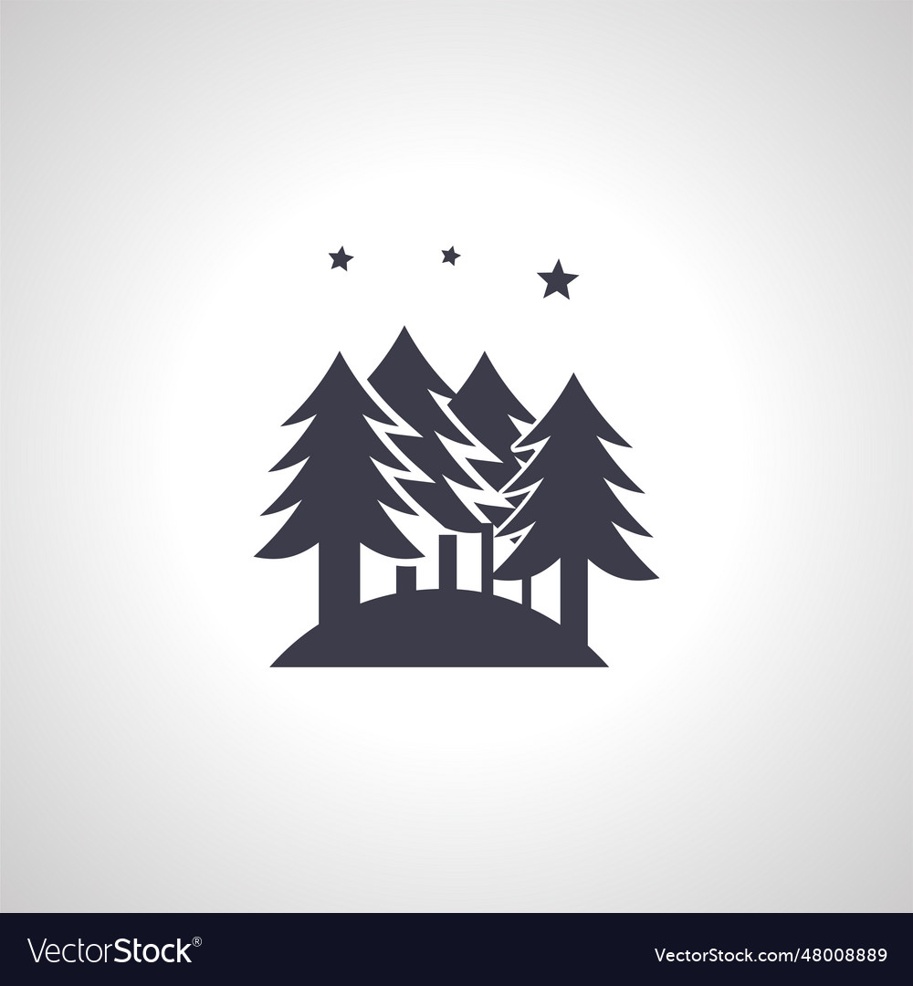 Forest icon trees isolated Vector Image Forest icon trees isolated