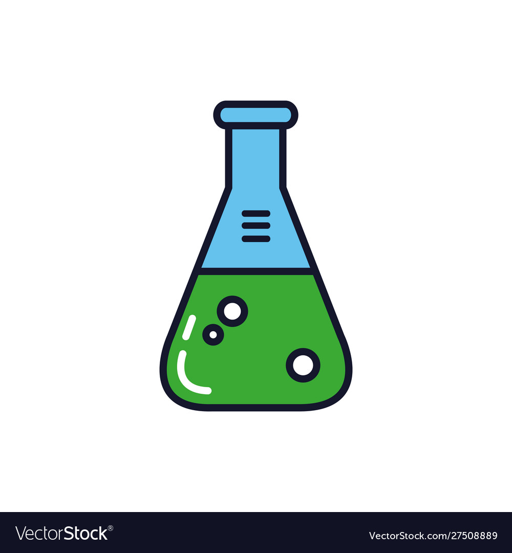 Isolated laboratory flask icon fill design Vector Image