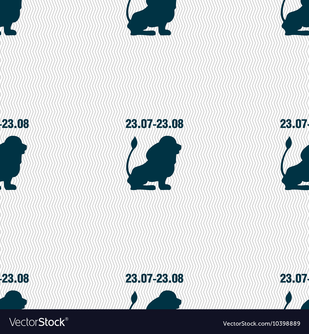 Leo zodiac sign seamless pattern with geometric