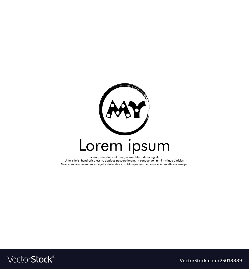 M y my initial abstract logo concept vector image M y my initial abstract logo concept
