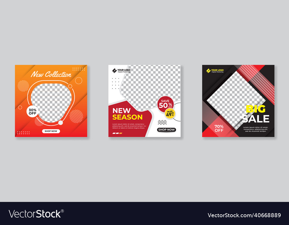 Modern promotion square web banner for social Vector Image Modern promotion square web banner for social