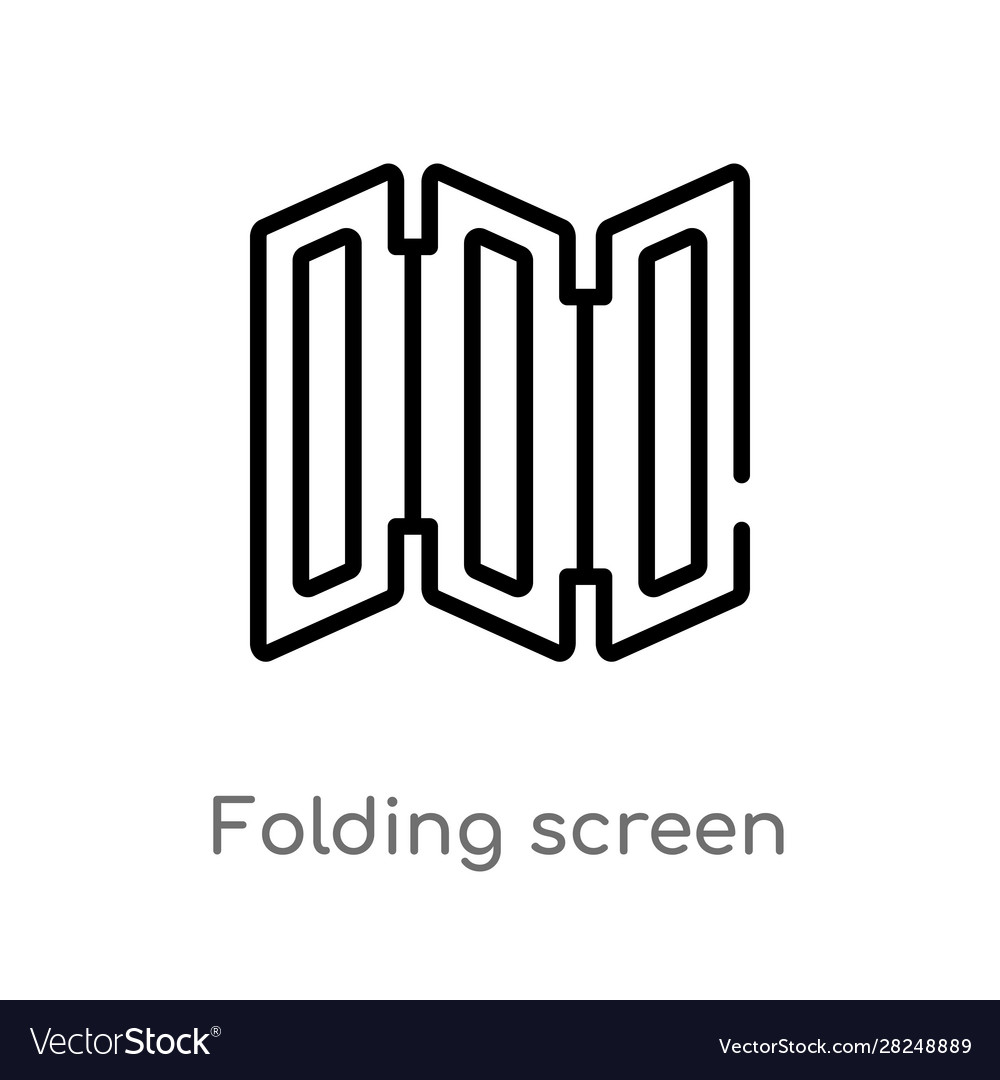 Outline folding screen icon isolated black simple vector image Outline folding screen icon isolated black simple
