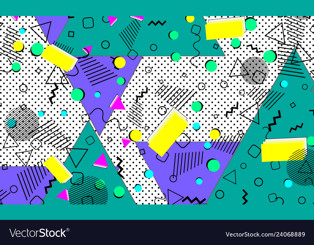 Pop art color background memphis pattern