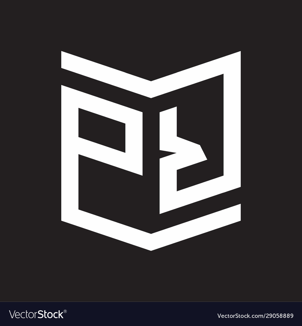 Pr logo emblem monogram with shield style design