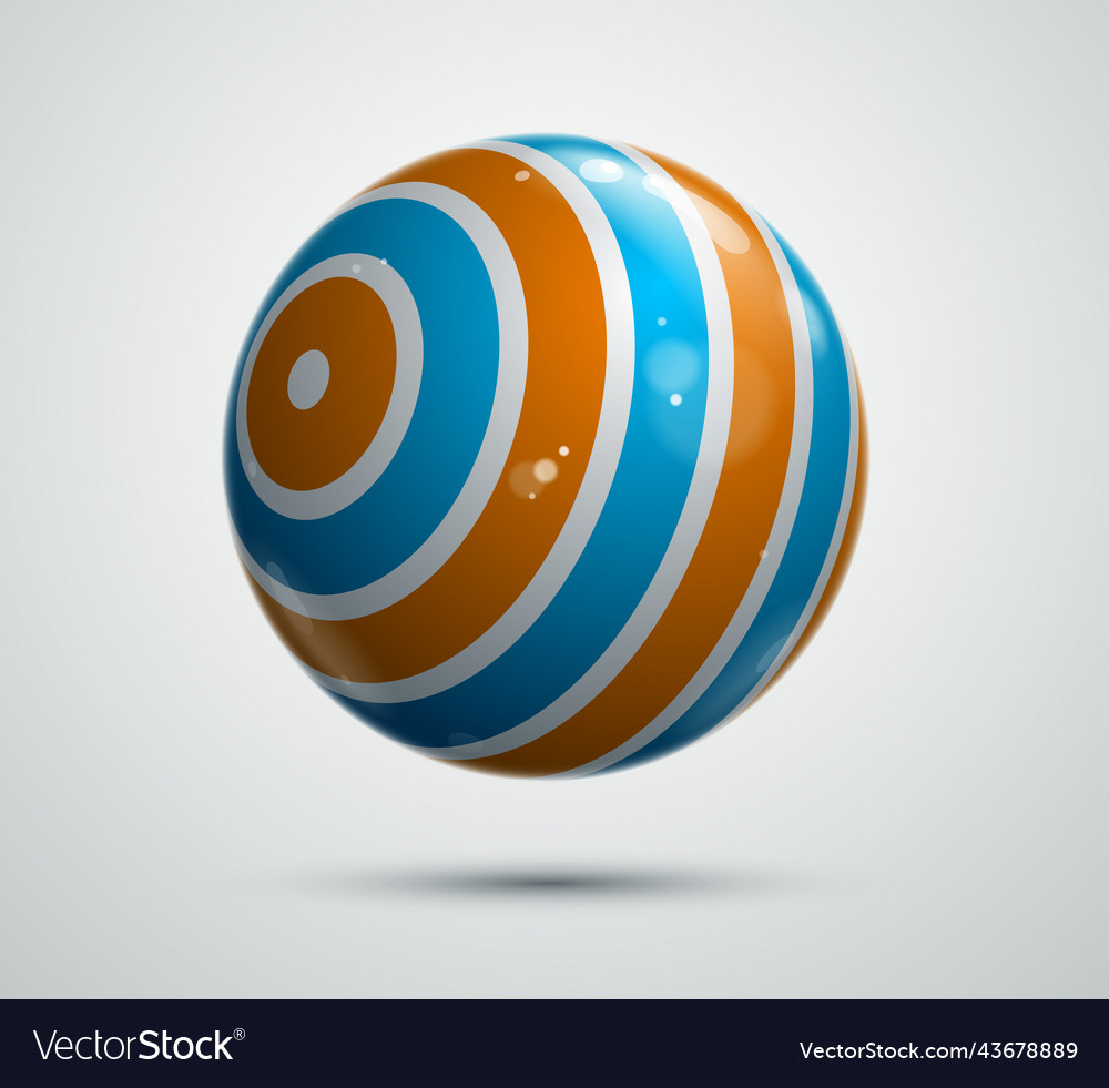 Realistic glossy sphere decorated with pattern Vector Image Realistic glossy sphere decorated with pattern