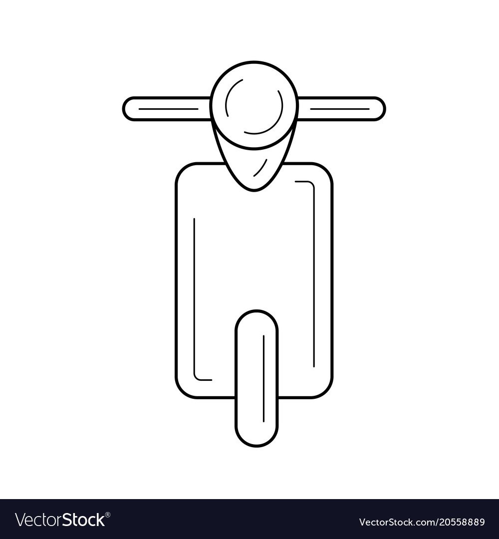 Retro scooter line icon
