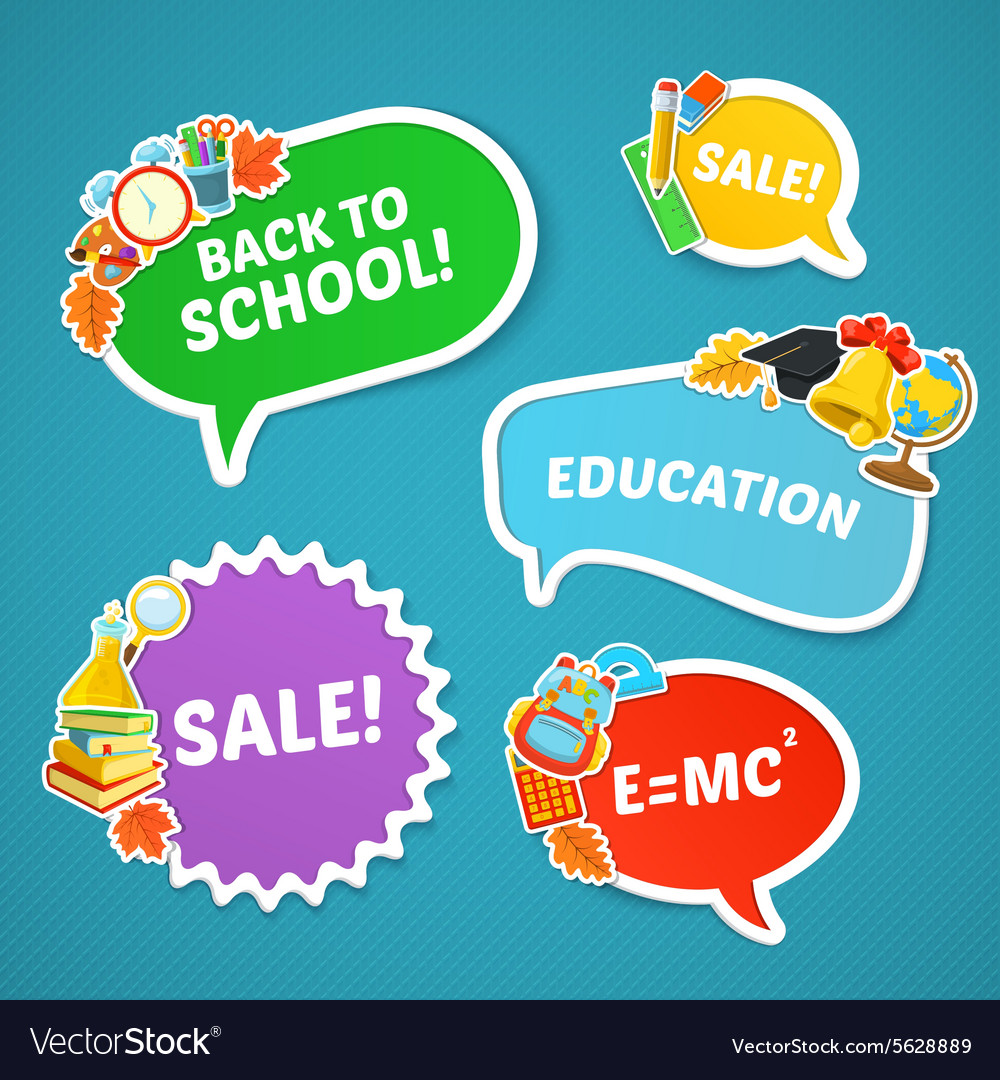 School bright stickers set