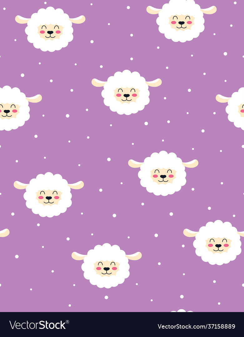 Seamless pattern with lamb isolated