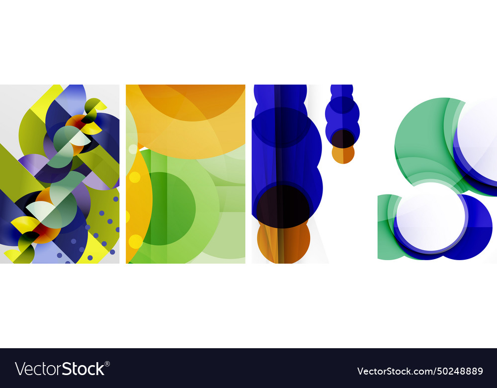 Set of circles geometric abstract posters vector image Set of circles geometric abstract posters