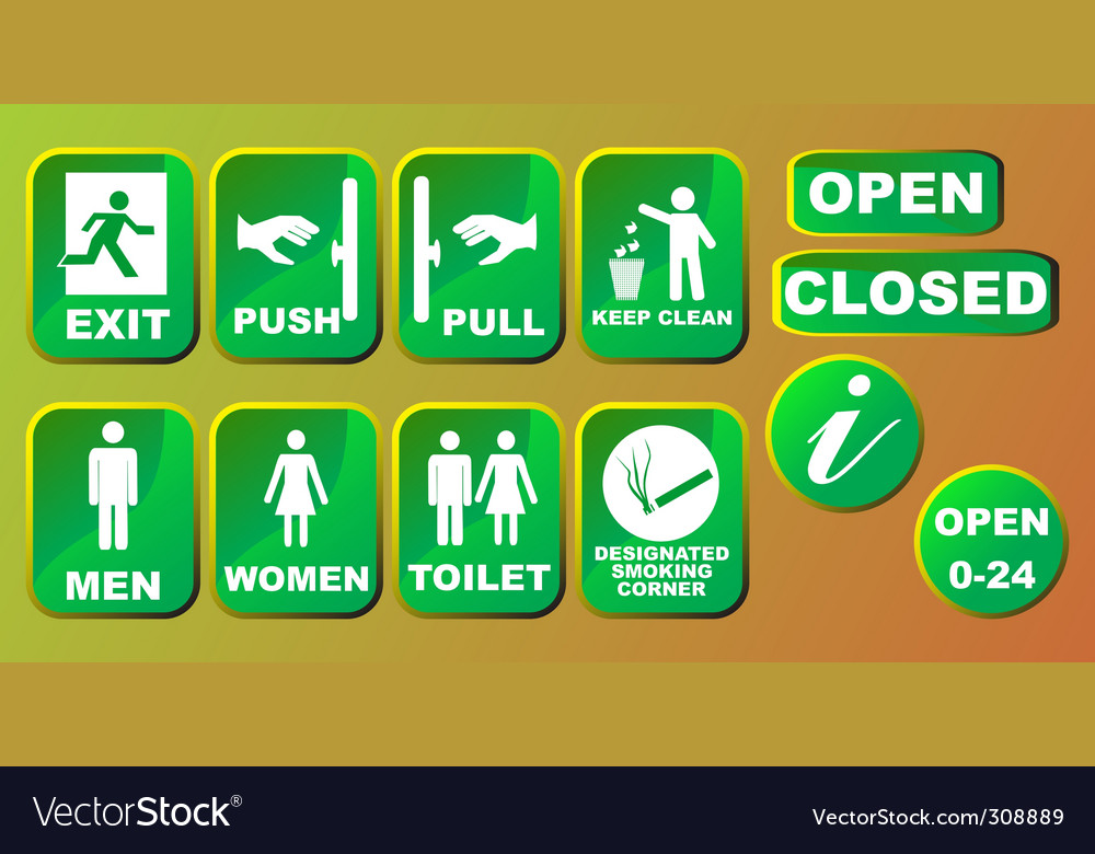 Sign Set Collection Icons