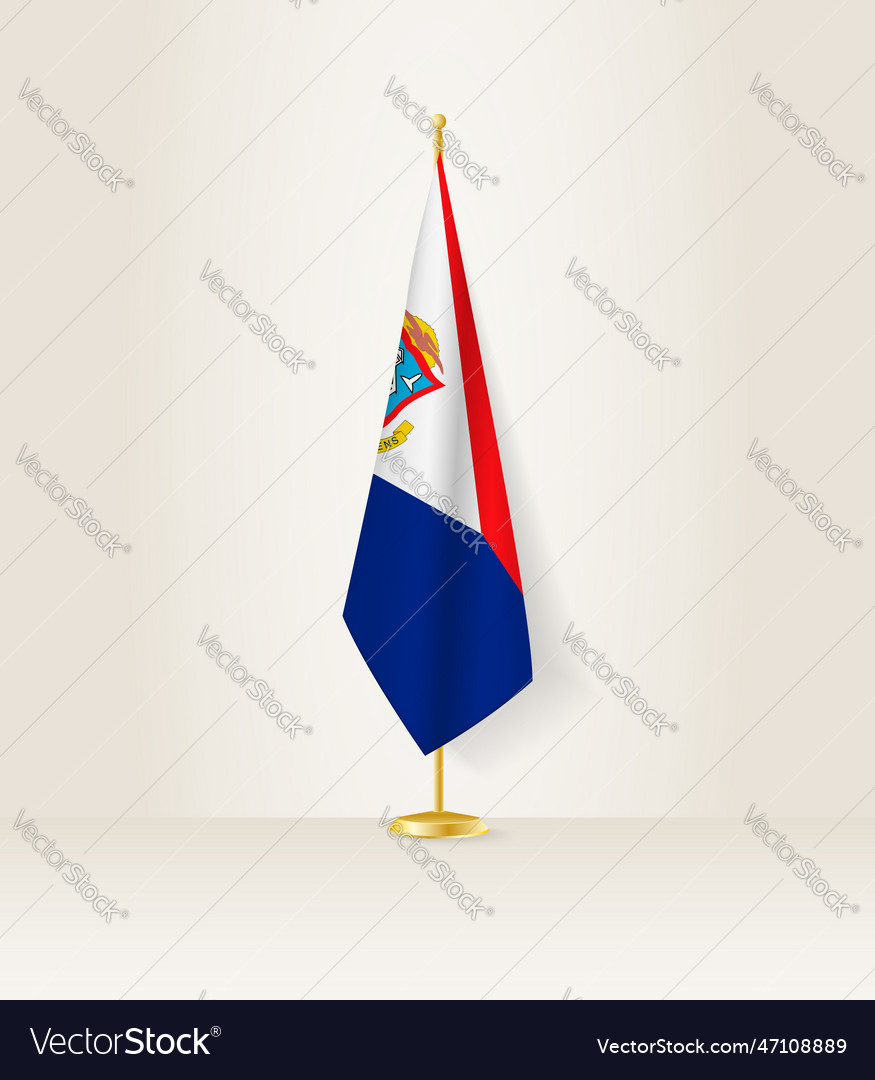 Sint maarten flag on a stand