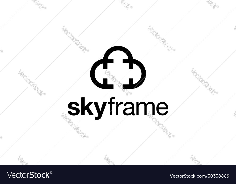 Sky Frame Fotografie Logo Design Konzept